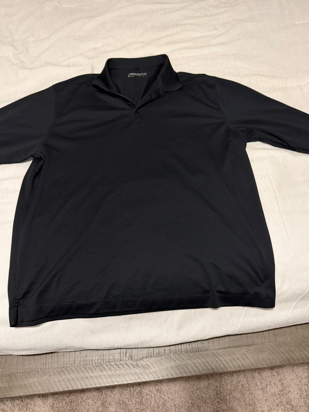 Nike Men's Black Long Sleeve Polo